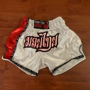 Muay Thai Addict Men’s Shorts White Sz L